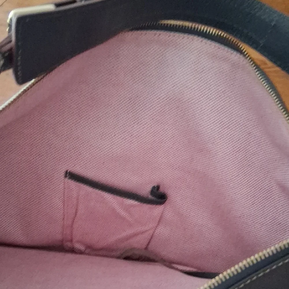 Dooney & Bourke Olive Leather Crescent Shoulder Bag - Picture 6 of 8